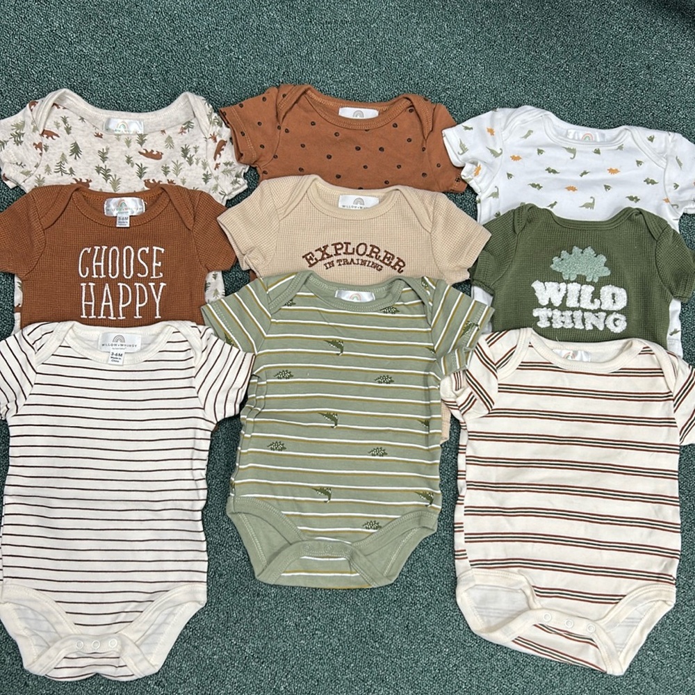 9 Willow + Whimsy by Bon Bebe onesies size 3-6months